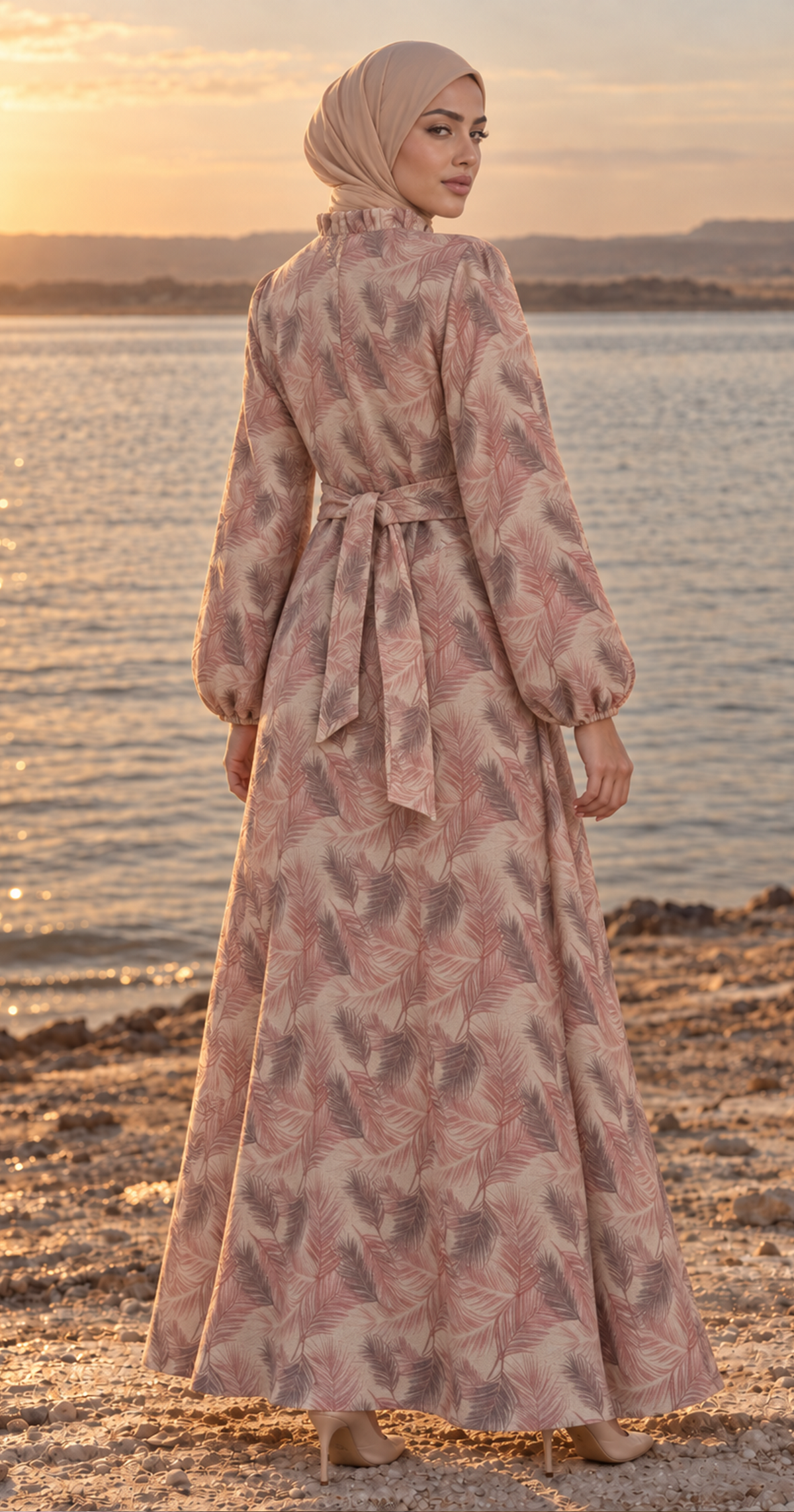 Ruqayya Dress [Pink Feathers]