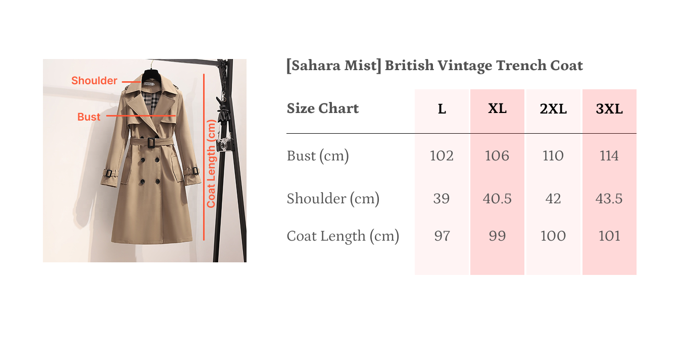 [Black Sahara Mist] British Vintage Trench Coat، Korean Version